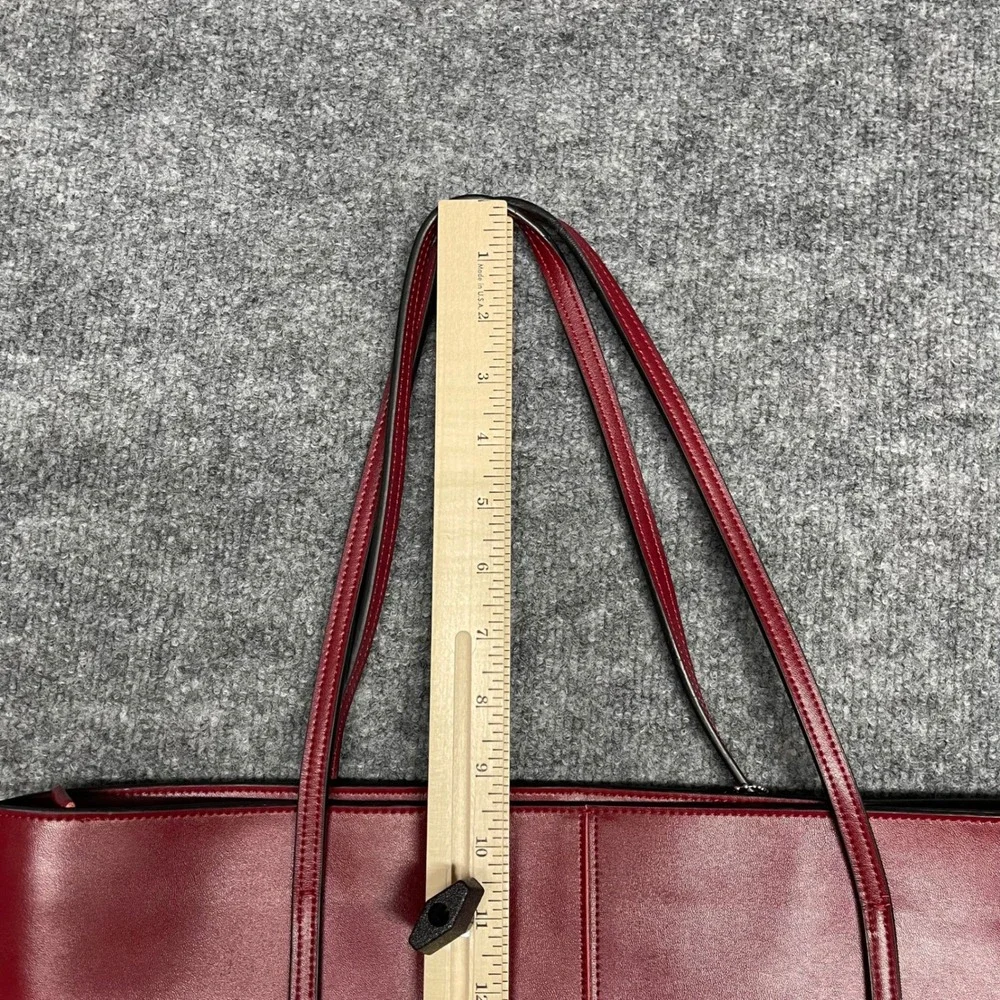 Obosoyo Women Red Tote Bag Zip Top Shoulder Bag Minimalist Work Bag - Picture 13 of 13